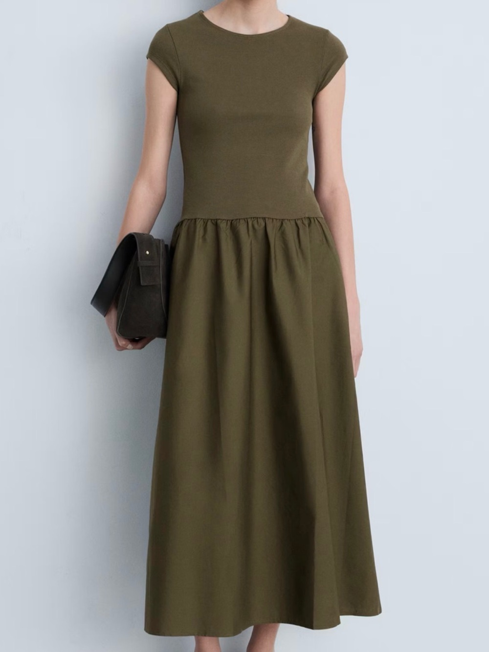 Mango Olive Green Maxi Dress